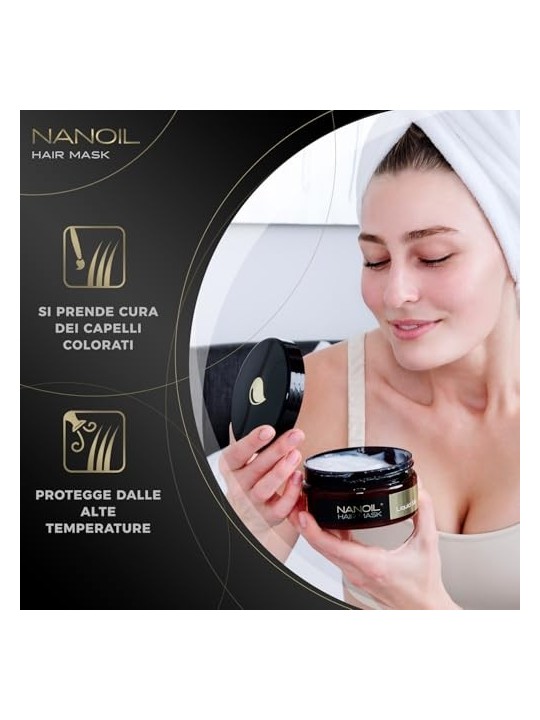 Maschera per capelli Nanoil HAIR MASK liquido di seta 300ml