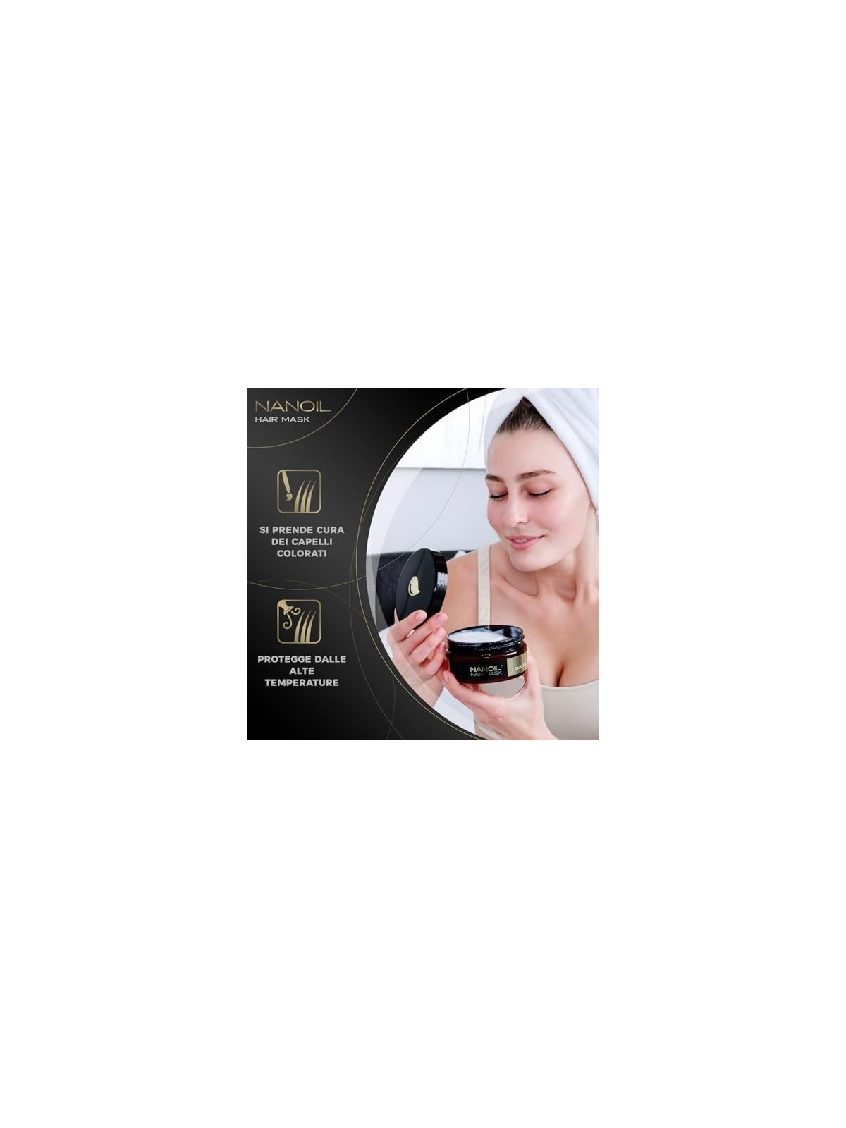 Maschera per capelli Nanoil HAIR MASK liquido di seta 300ml