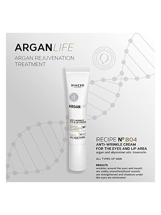 MINCER PHARMA Argan Life crema antirughe contorno occhi e labbra ARGAN LIFE 804 15ml