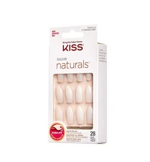 Kiss My Face 70910 Salon Naturals Nails 28 pz Unghie naturali adatte per essere verniciate donna