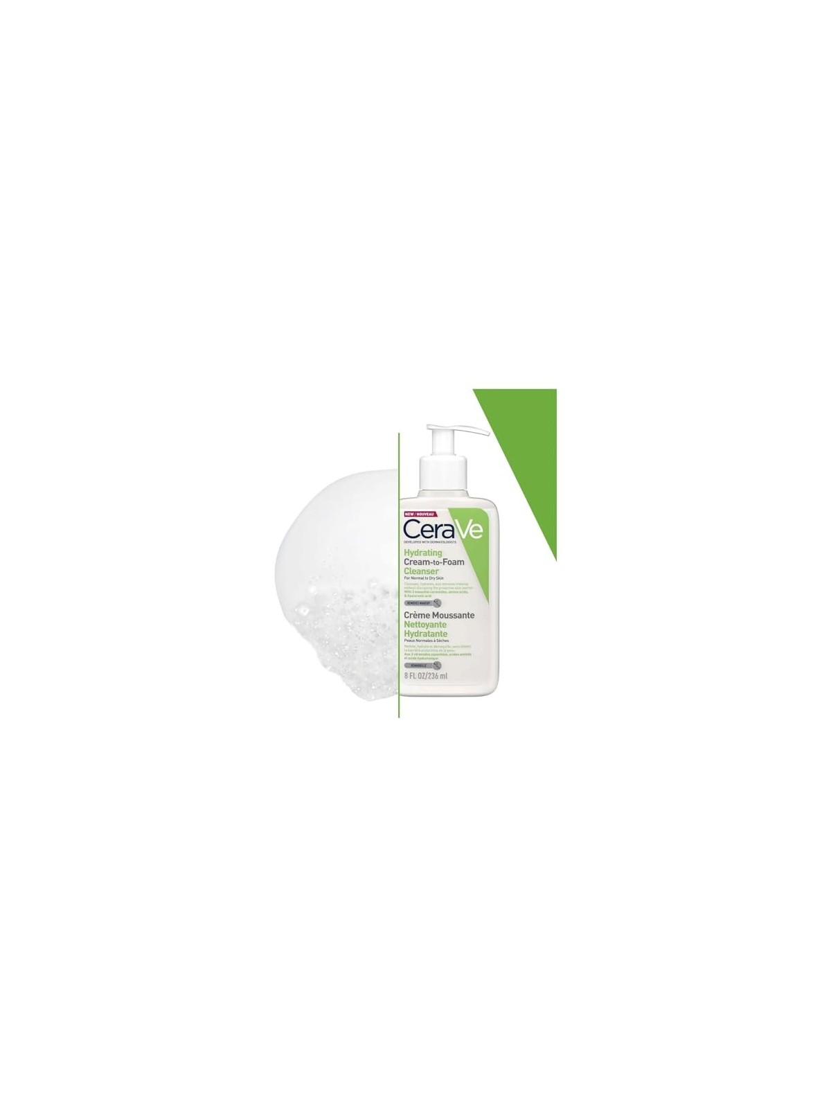 Crema-Schiuma Detergente Idratante CeraVe unisex 236ml per pelle normale e secca