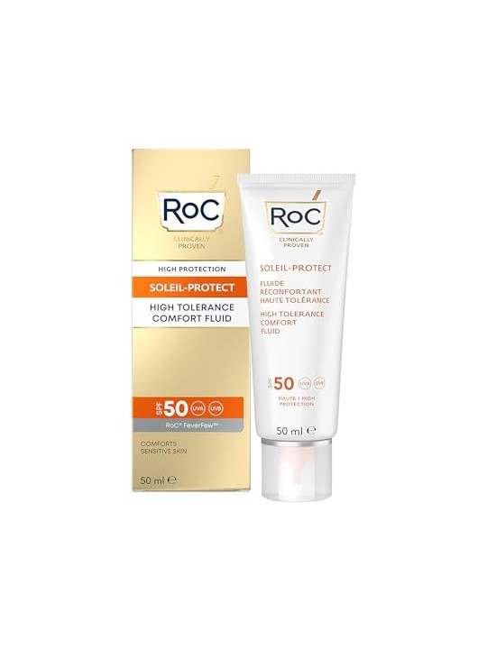RoC Soleil-Protect High Tolerance Fluid SPF50+ unisex 50ml Comforts Sensitive Skin RoC www.essenzetotalstyle.com 