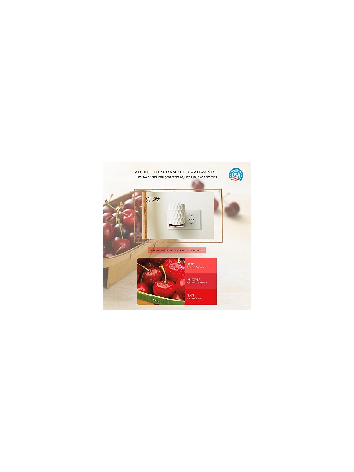 Kit Iniziale Yankee Candle ScentPlug Ciliegia Nera Ununit base per una presa elettrica profumata unisex
