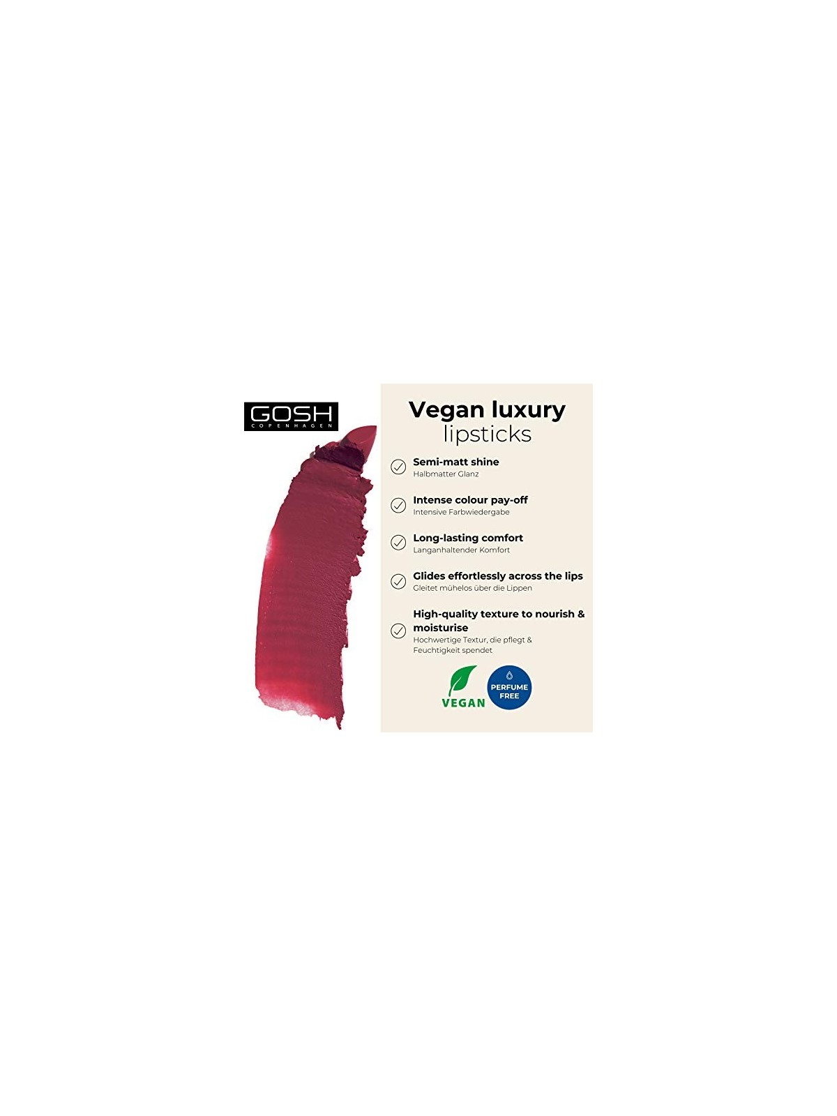 Gosh Luxury Rose Lips 005 Seduce 35g unisex