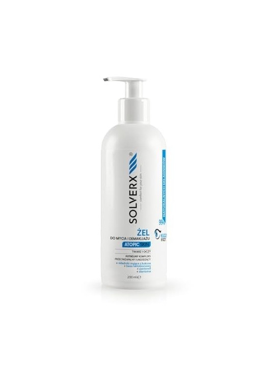 SOLVERX Gel Lava Occhi e Viso per Pelle Atopica 200ml