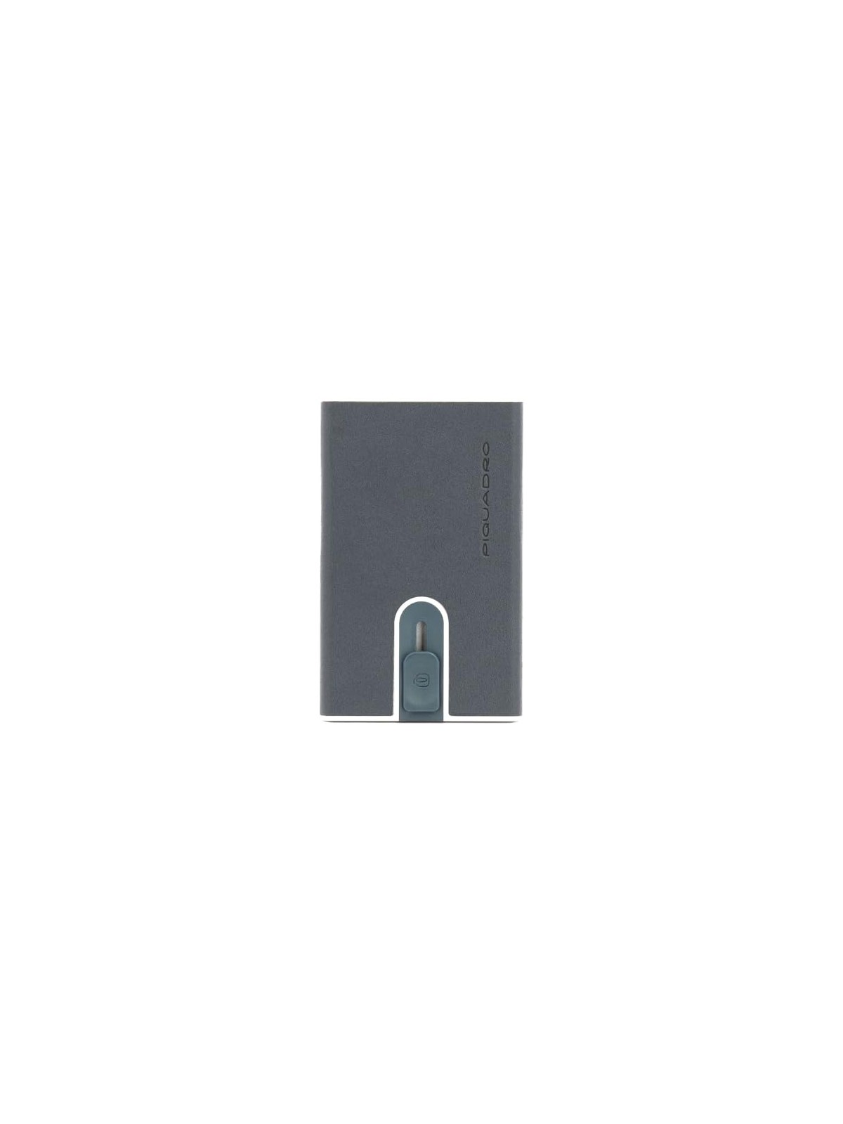 Piquadro Black Square Leather Wallet with Sliding Compact System Blue Men