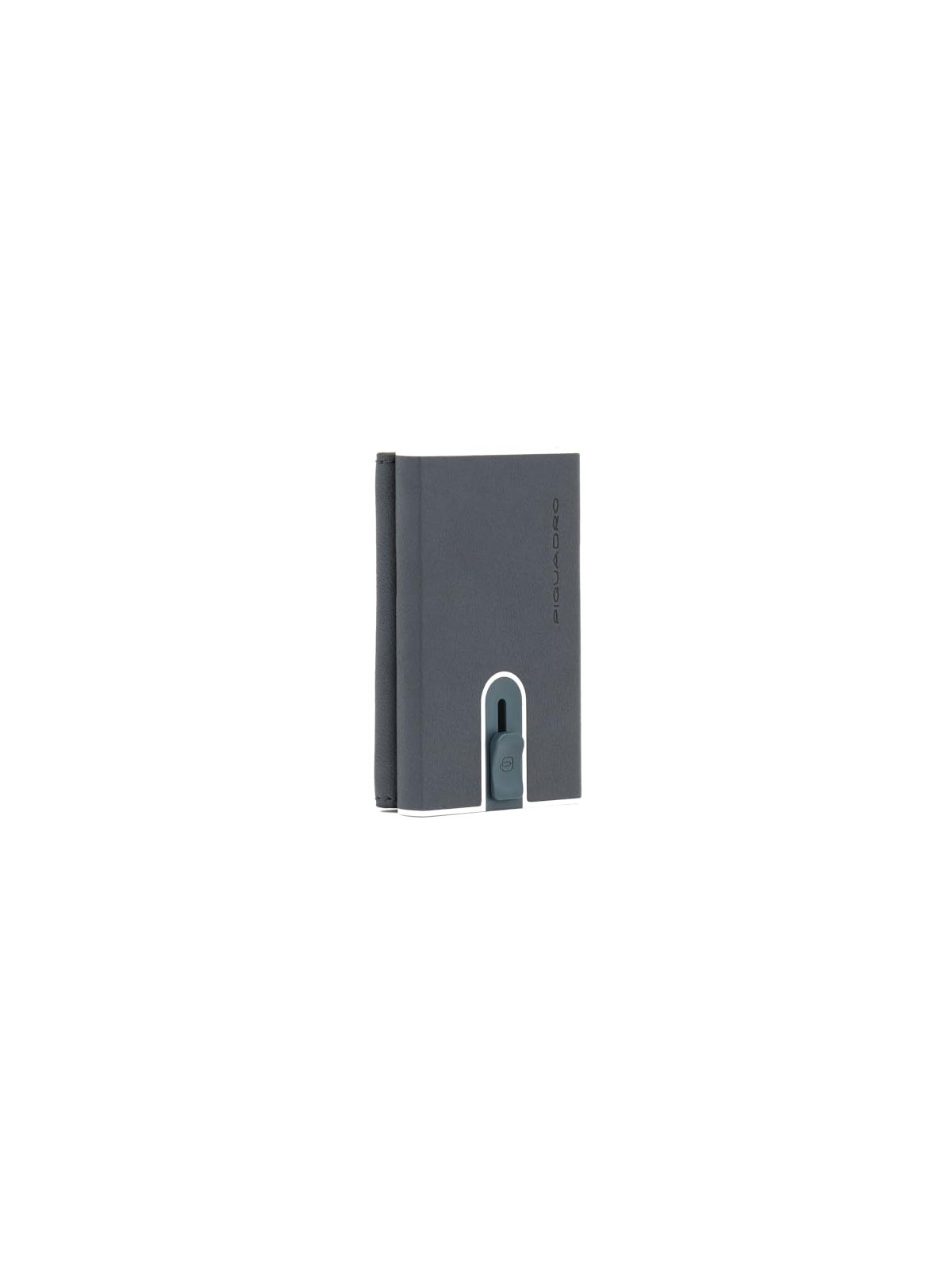 Piquadro Black Square Leather Wallet with Sliding Compact System Blue Men