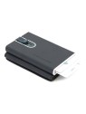 Piquadro Black Square Leather Wallet with Sliding Compact System Blue Men