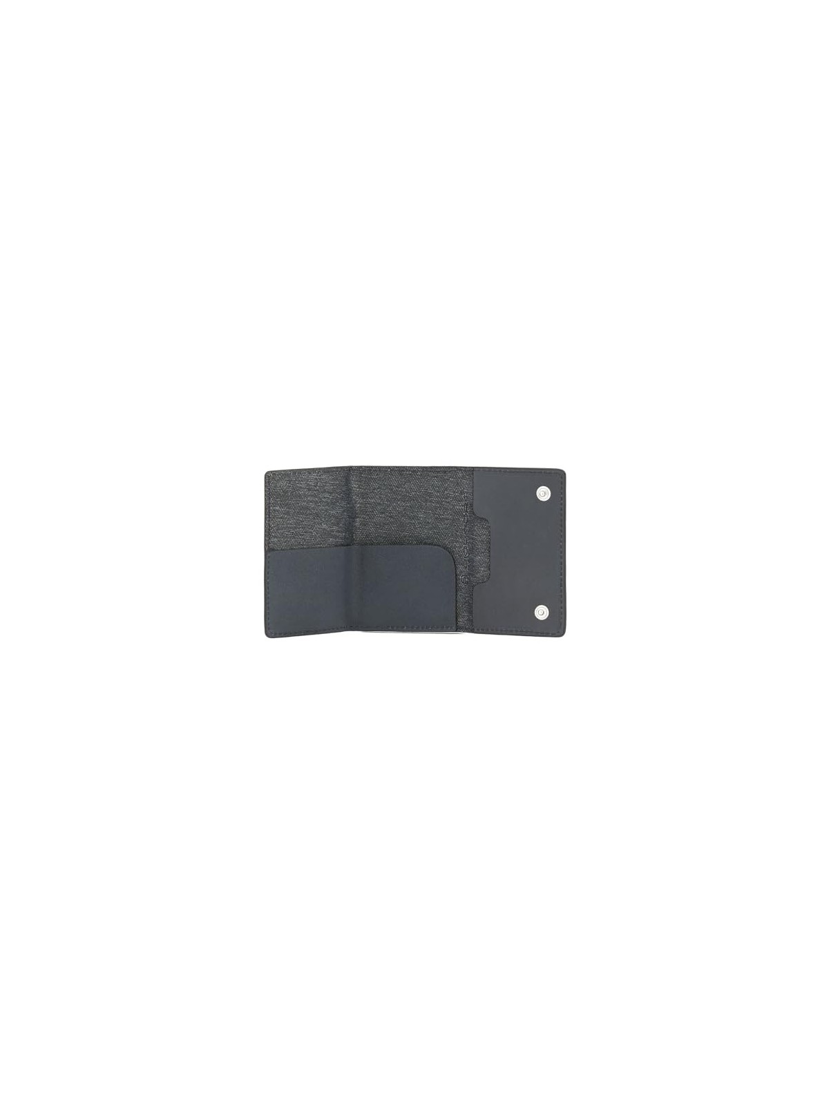 Piquadro Black Square Leather Wallet with Sliding Compact System Blue Men