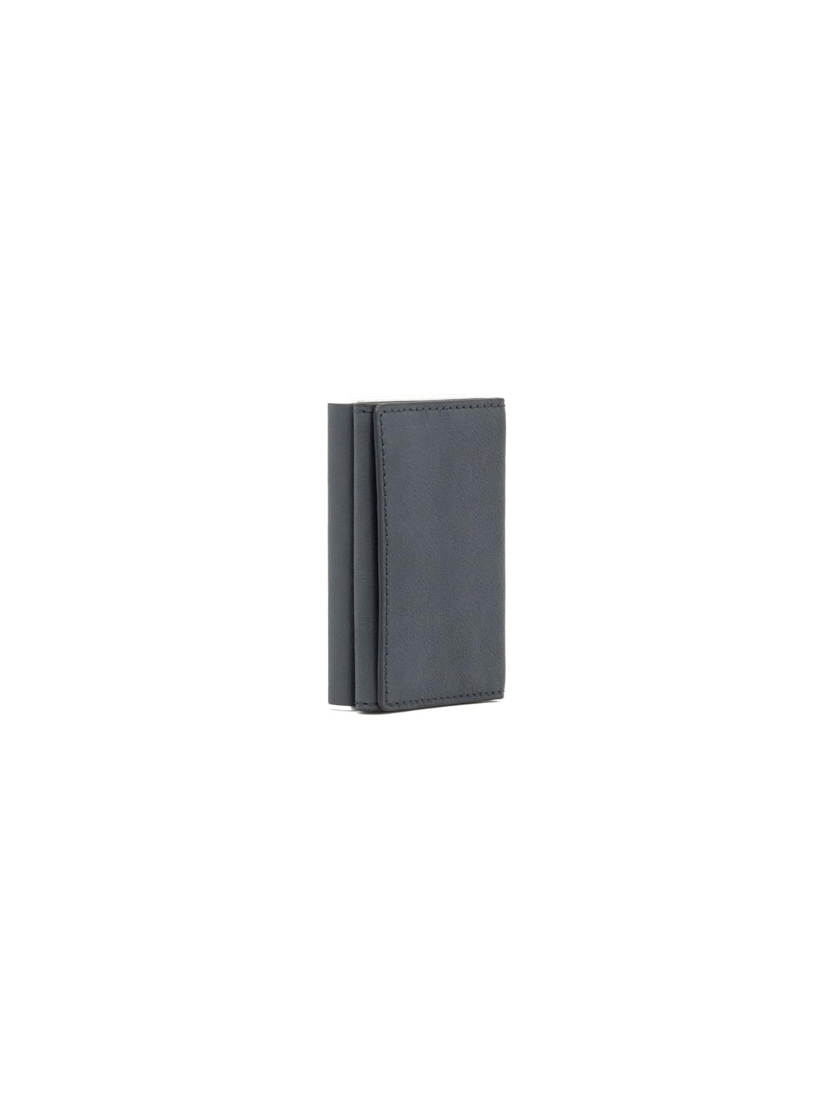 Piquadro Black Square Leather Wallet with Sliding Compact System Blue Men