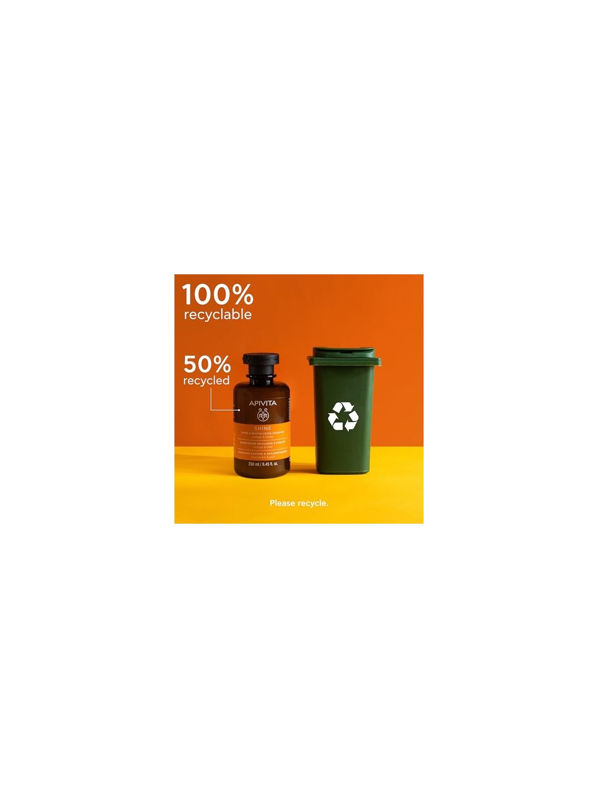 Shampoo Apivita Lucentezza e Vitalitï¿½ï¿½ con Arancia e Miele 250ml