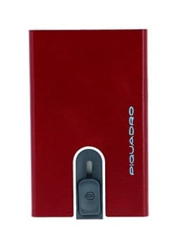 Piquadro Blue Square Porta Carte di Pelle Rosso Uomo