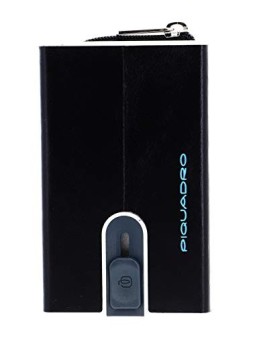 Piquadro Blue Square Porta Carte di Pelle Nero Uomo