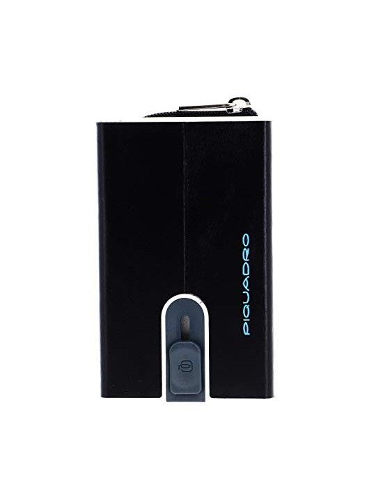 Piquadro Blue Square Porta Carte di Pelle Nero Uomo