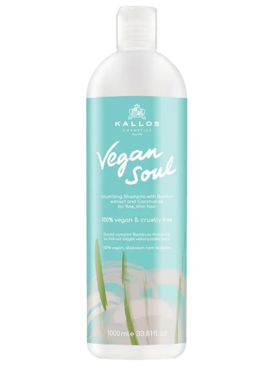 Kallos Vegan Soul Volumizing Shampoo for Fine Hair 1000ml