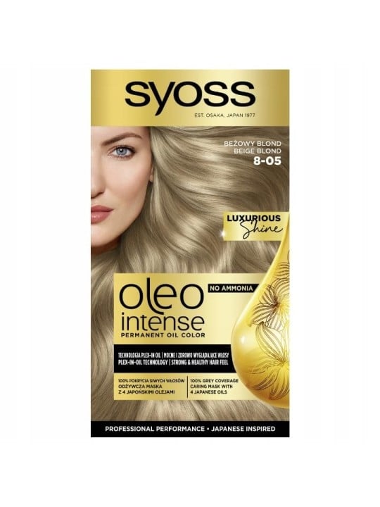 Syoss Oleo Intense Colore Permanente Olio Tinta per Capelli 50 ml donna 805 Beige Biondo