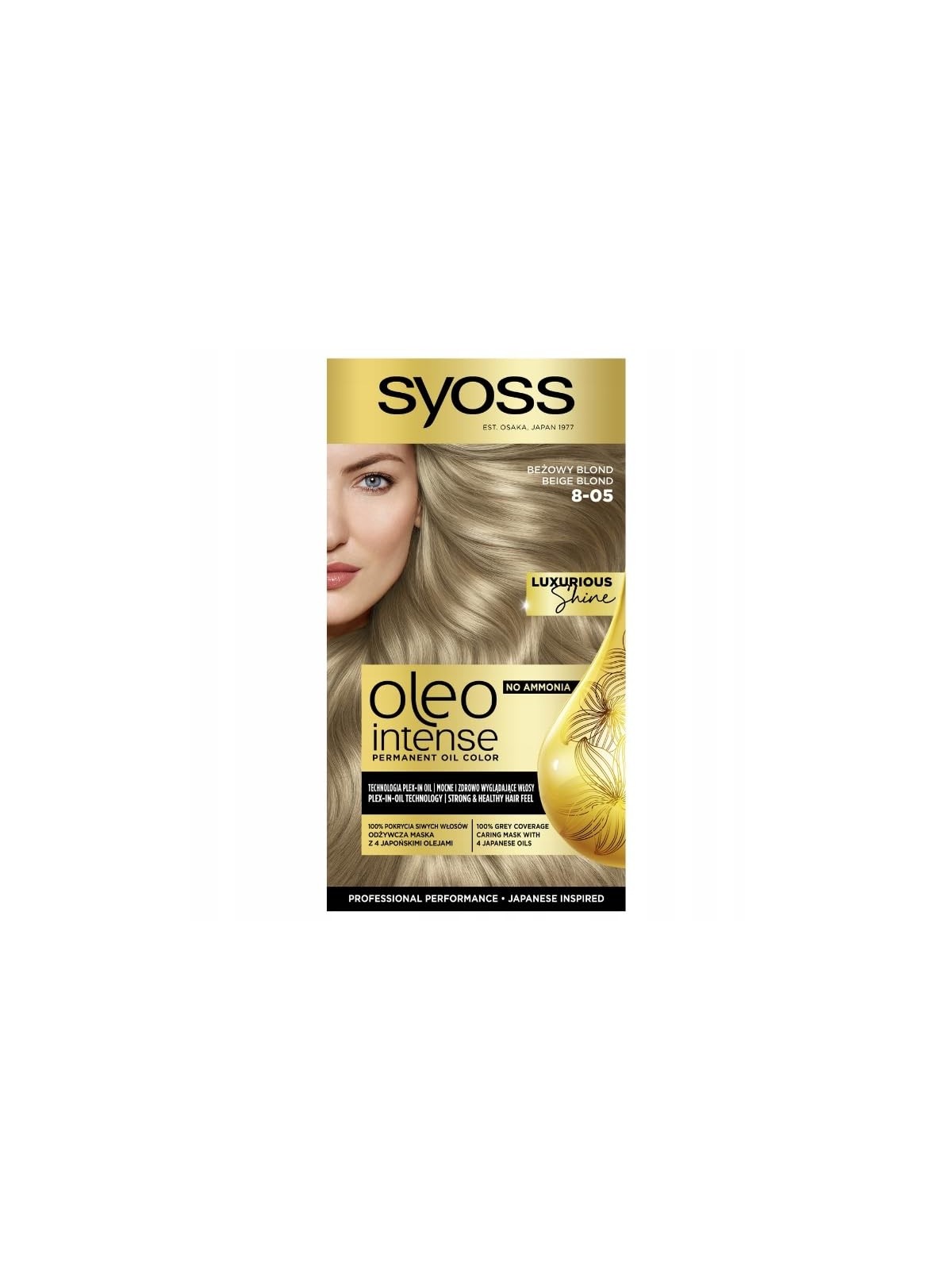 Syoss Oleo Intense Colore Permanente Olio Tinta per Capelli 50 ml donna 805 Beige Biondo
