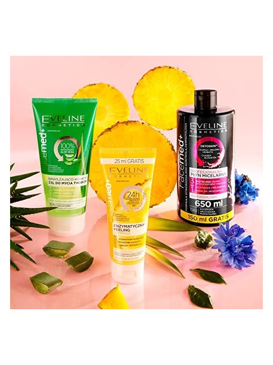 EVELINE Facemed gel detergente viso idratante e lenitivo con aloe per tutti i tipi di pelle Aloe Vera 150ml
