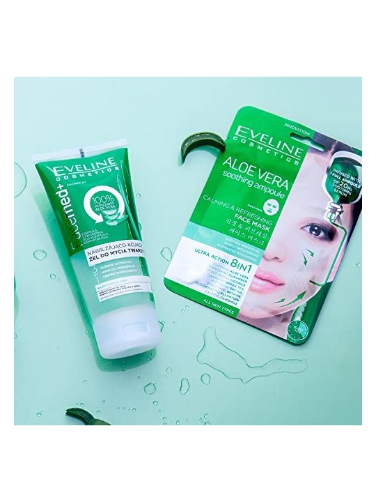 EVELINE Facemed gel detergente viso idratante e lenitivo con aloe per tutti i tipi di pelle Aloe Vera 150ml