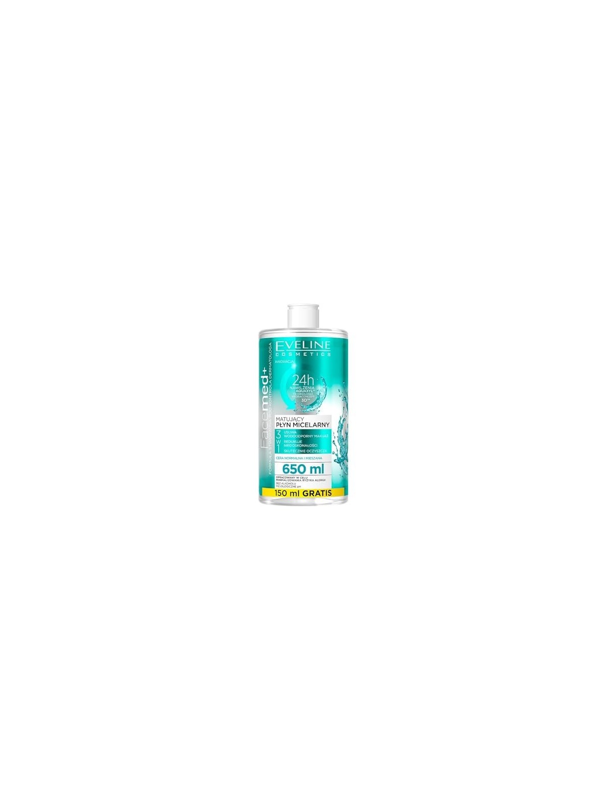 Eveline Cosmetics FaceMed Mattifying Micellar Water Acqua micellare struccante per pelli normali e miste donna 650ml