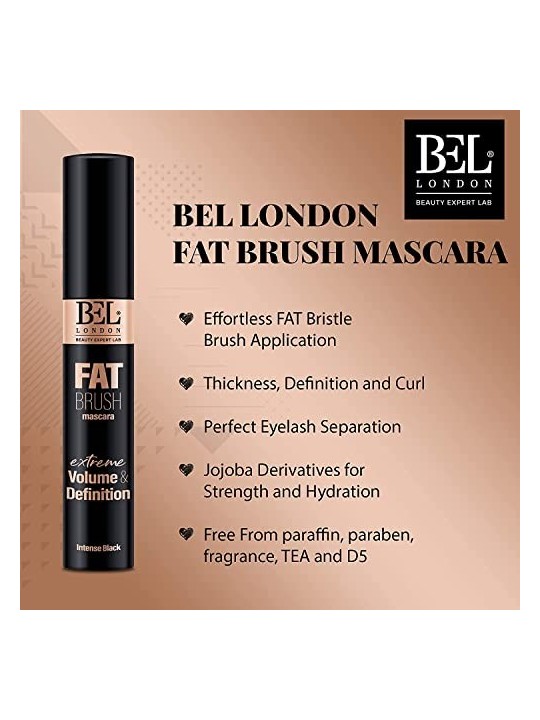 Bel London Mascara Volumizzante Fat Brush Intense Black 135ml donna
