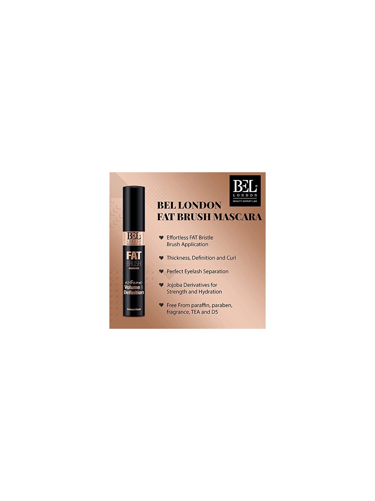 Bel London Mascara Volumizzante Fat Brush Intense Black 135ml donna