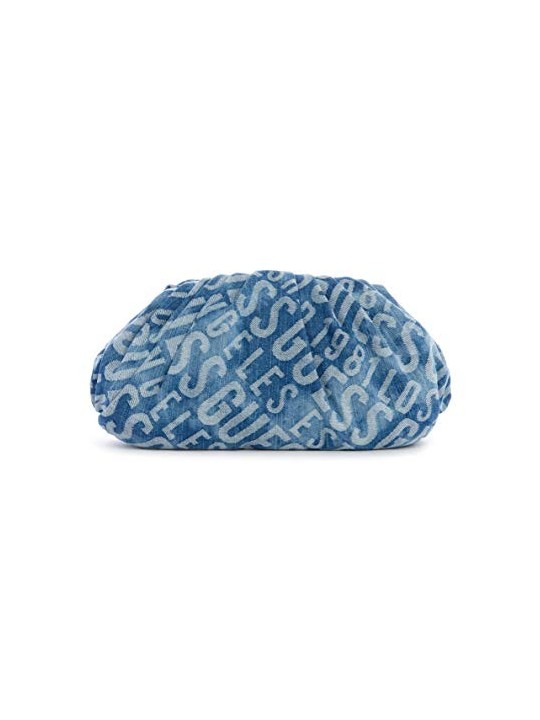 Guess Central City Denim Blue Polyester Clutch Bag