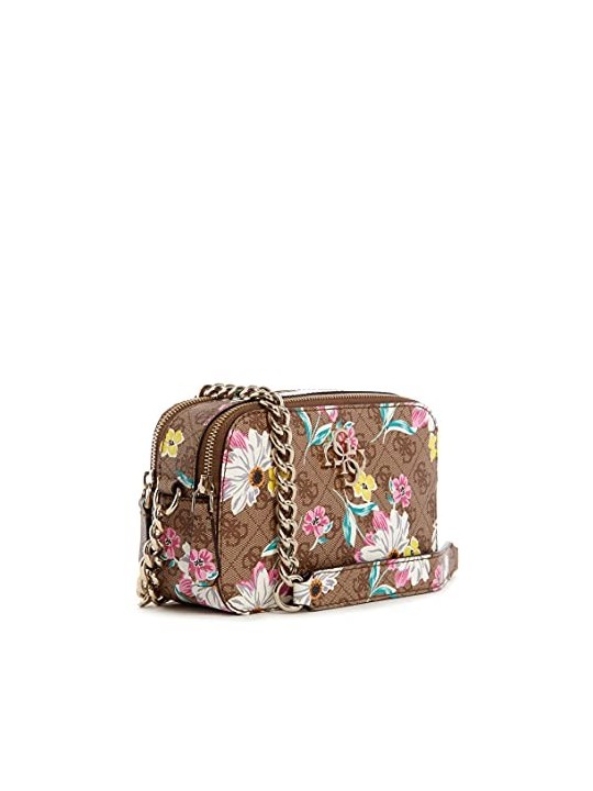Guess Noelle Borsa a Tracolla con Doppie Zip Floreale Donna