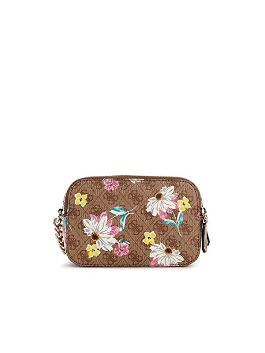 Guess Noelle Borsa a Tracolla con Doppie Zip Floreale Donna