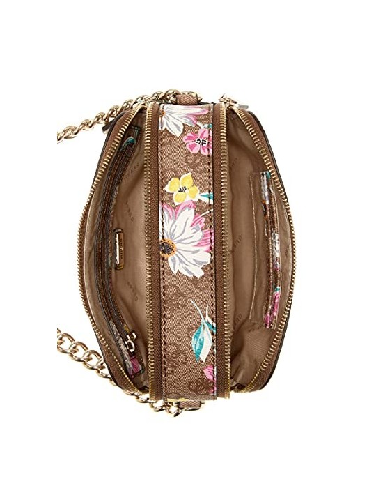 Guess Noelle Borsa a Tracolla con Doppie Zip Floreale Donna