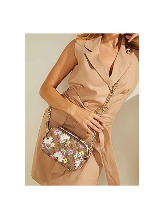 Guess Noelle Borsa a Tracolla con Doppie Zip Floreale Donna