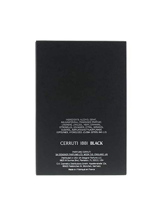 Cerruti 1881 Black Eau De Toilette 100ml Uomo