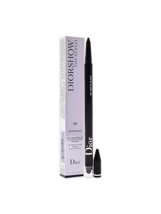 Dior show 24H Stylo Intense Waterproof Eyeliner donna 0,2g Numero 091 Matte Black Dior www.essenzetotalstyle.com 