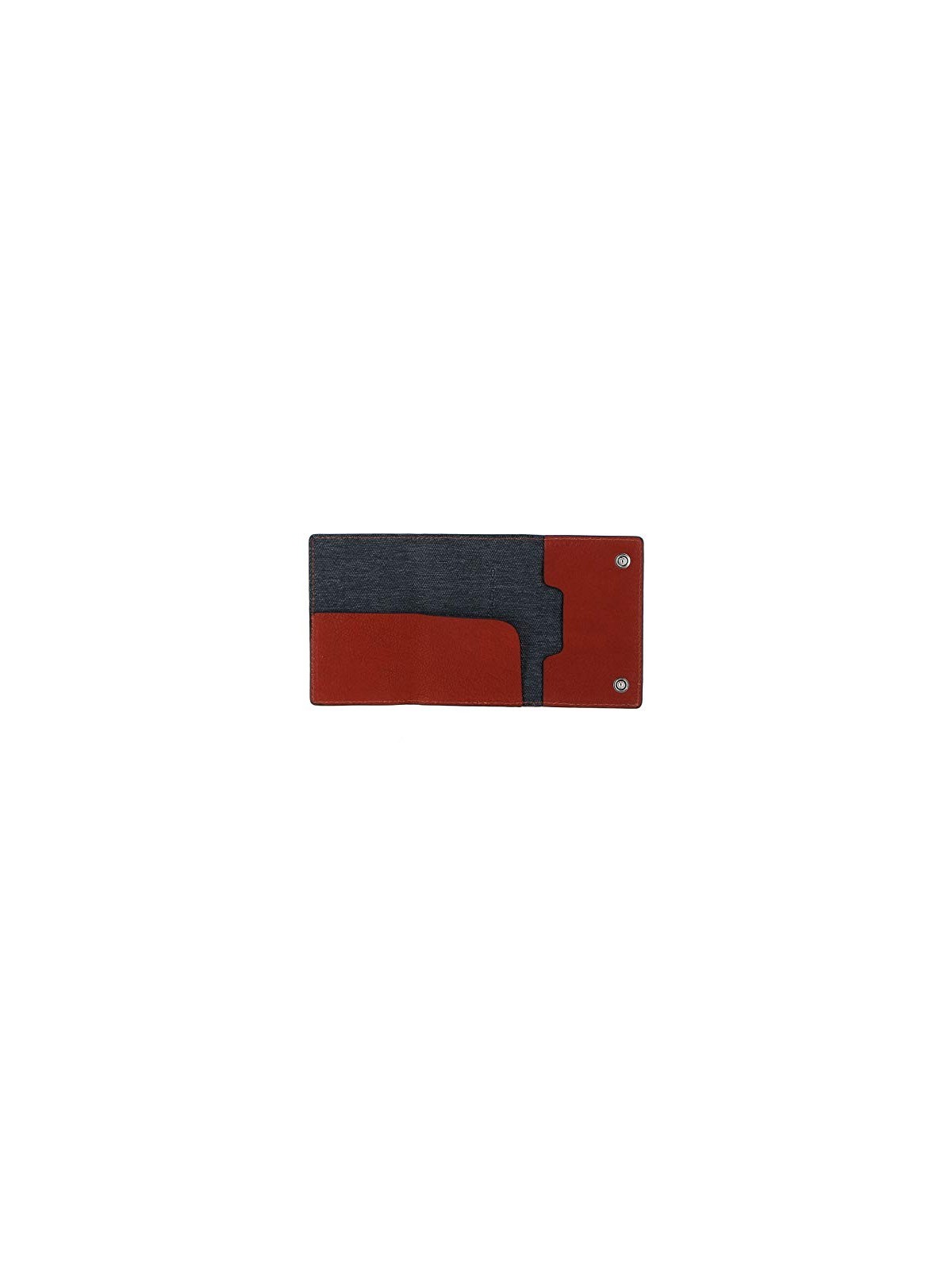 Piquadro Leather Square Card Holder with Sliding System Orange Unisex