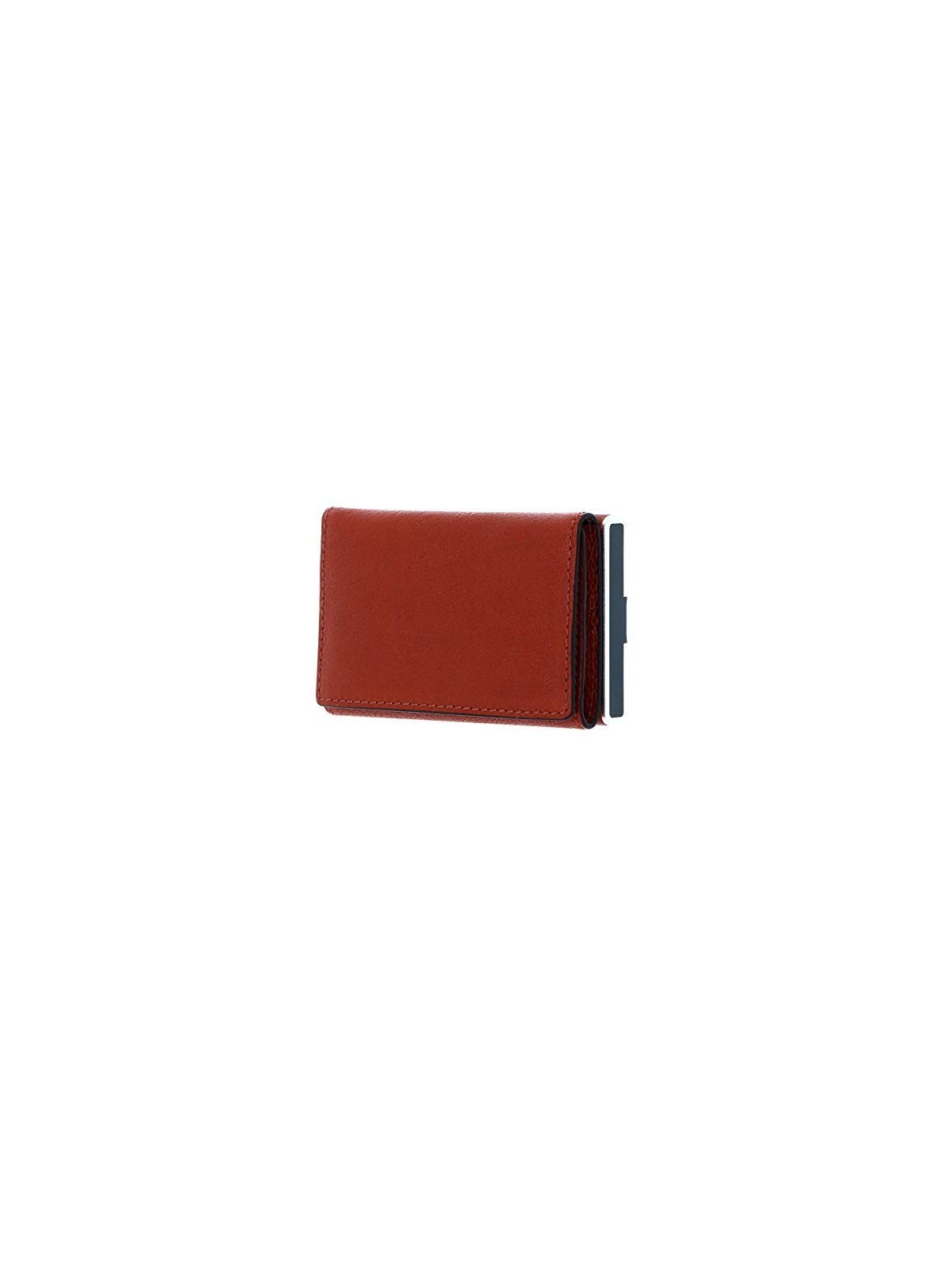 Piquadro Leather Square Card Holder with Sliding System Orange Unisex