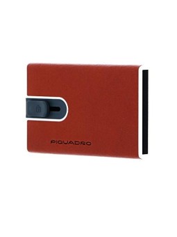 Piquadro Porta Carte di Credito in Pelle Quadrato Nero