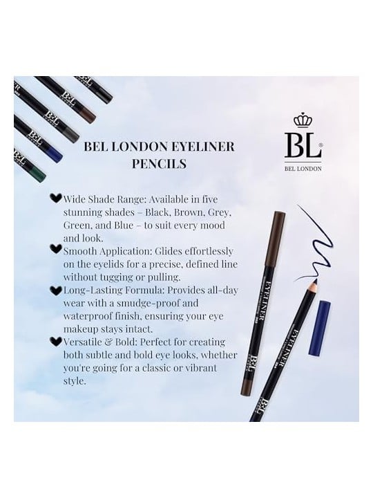 Bel London Hydrogenated Vegetable Oil Waterproof Contour Gel Matita per Occhi 202 078 g Nessuno