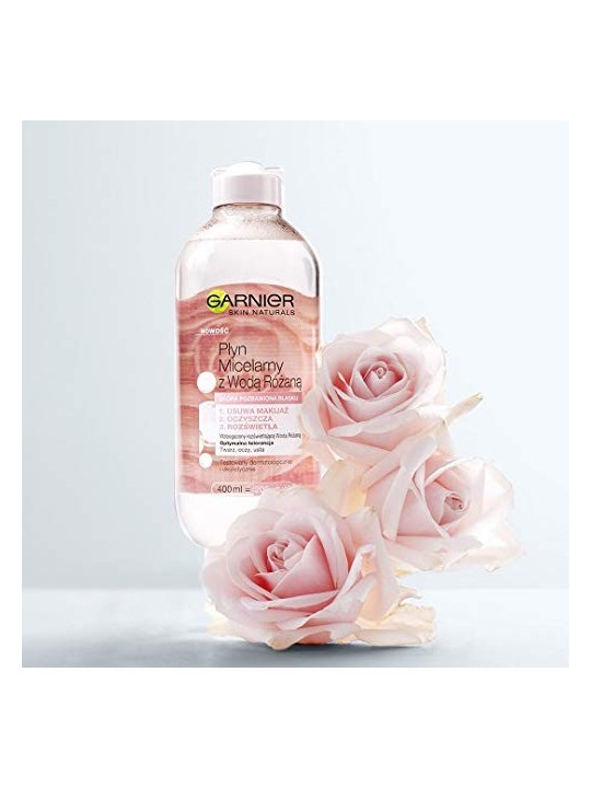 GARNIER Skin Naturals Fluido micellare alla rosa per il viso 400ml