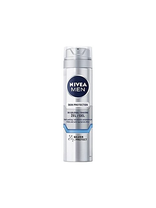 NIVEA Men Skin Protection Silver Protect gel da barba 200ml
