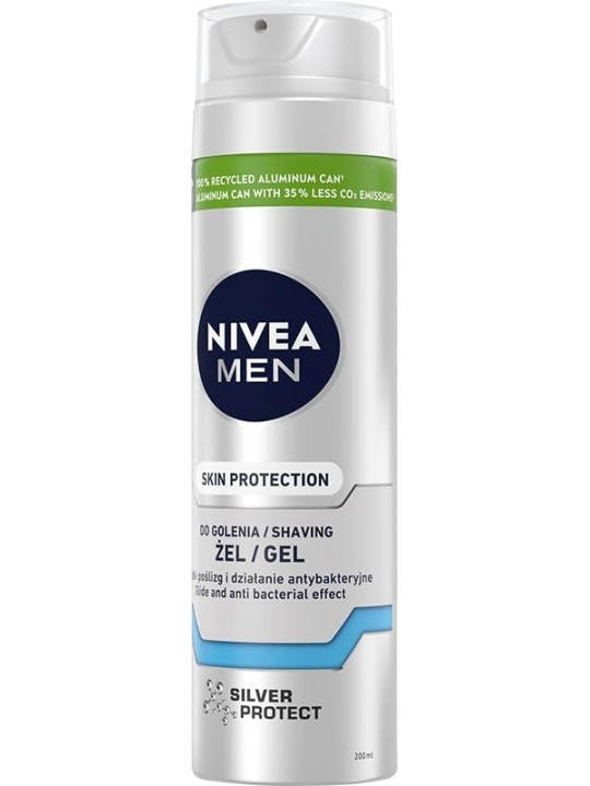 NIVEA Men Skin Protection Silver Protect gel da barba 200ml