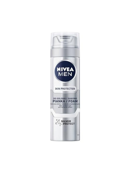 NIVEA Men Skin Protection Silver Protect schiuma da barba 200ml