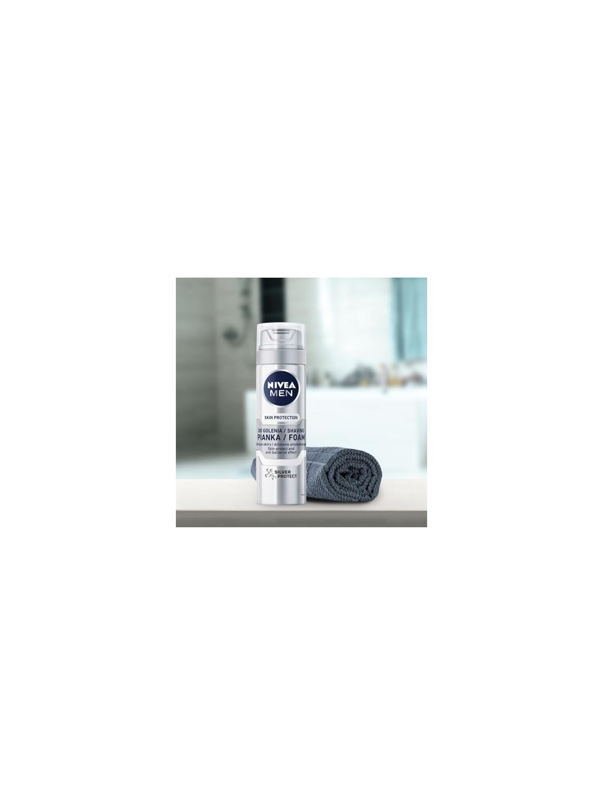 NIVEA Men Skin Protection Silver Protect schiuma da barba 200ml