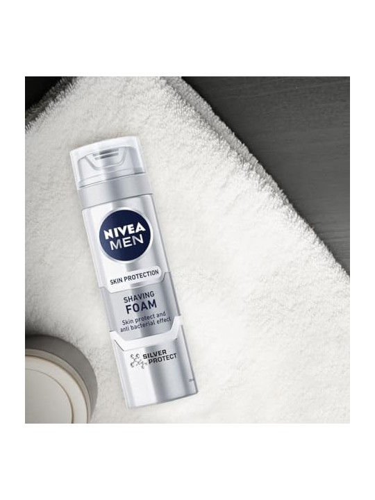 NIVEA Men Skin Protection Silver Protect schiuma da barba 200ml