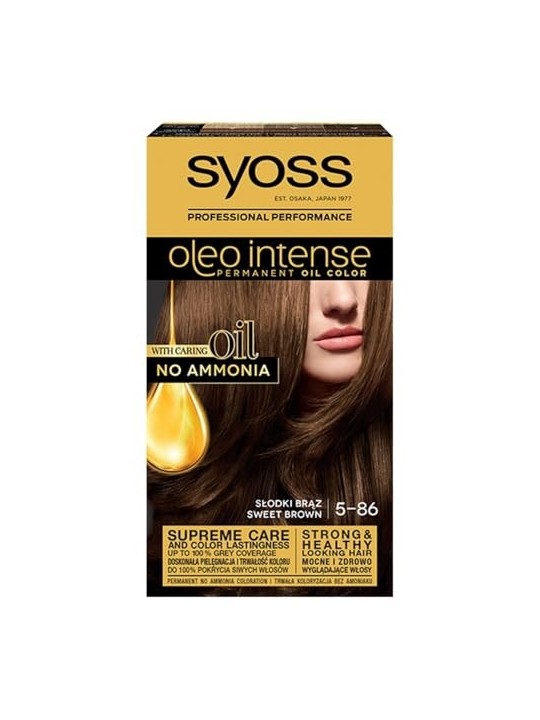 Syoss Oleo Intense Tinta Permanente per Capelli a Olio 50 ml 586 Marrone Dolce donna