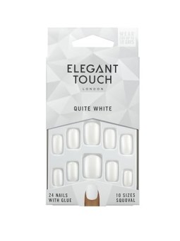 Unghie Elegant Touch COLORATE LUCIDE con colla squoval bianco puro donna