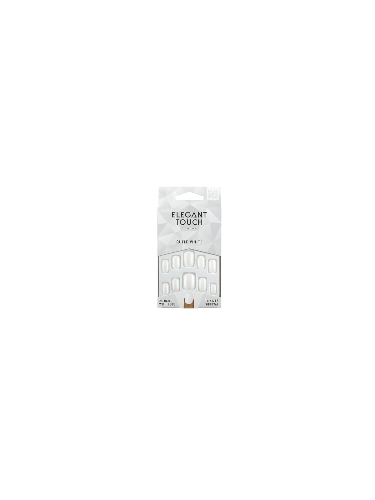 Unghie Elegant Touch COLORATE LUCIDE con colla squoval bianco puro donna