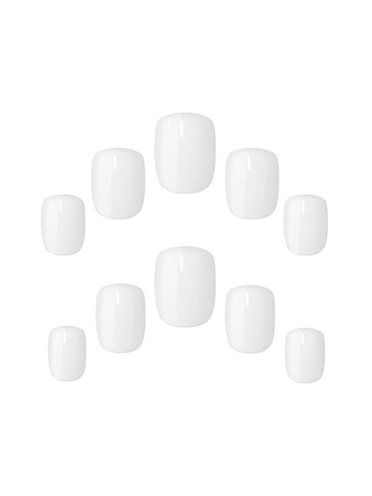 Unghie Elegant Touch COLORATE LUCIDE con colla squoval bianco puro donna