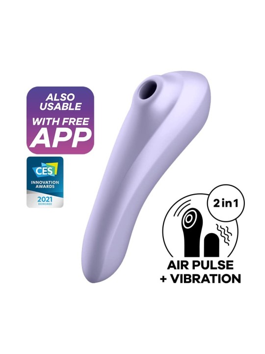 Dual Pleasure Air Pulse Vibrator with Bluetooth