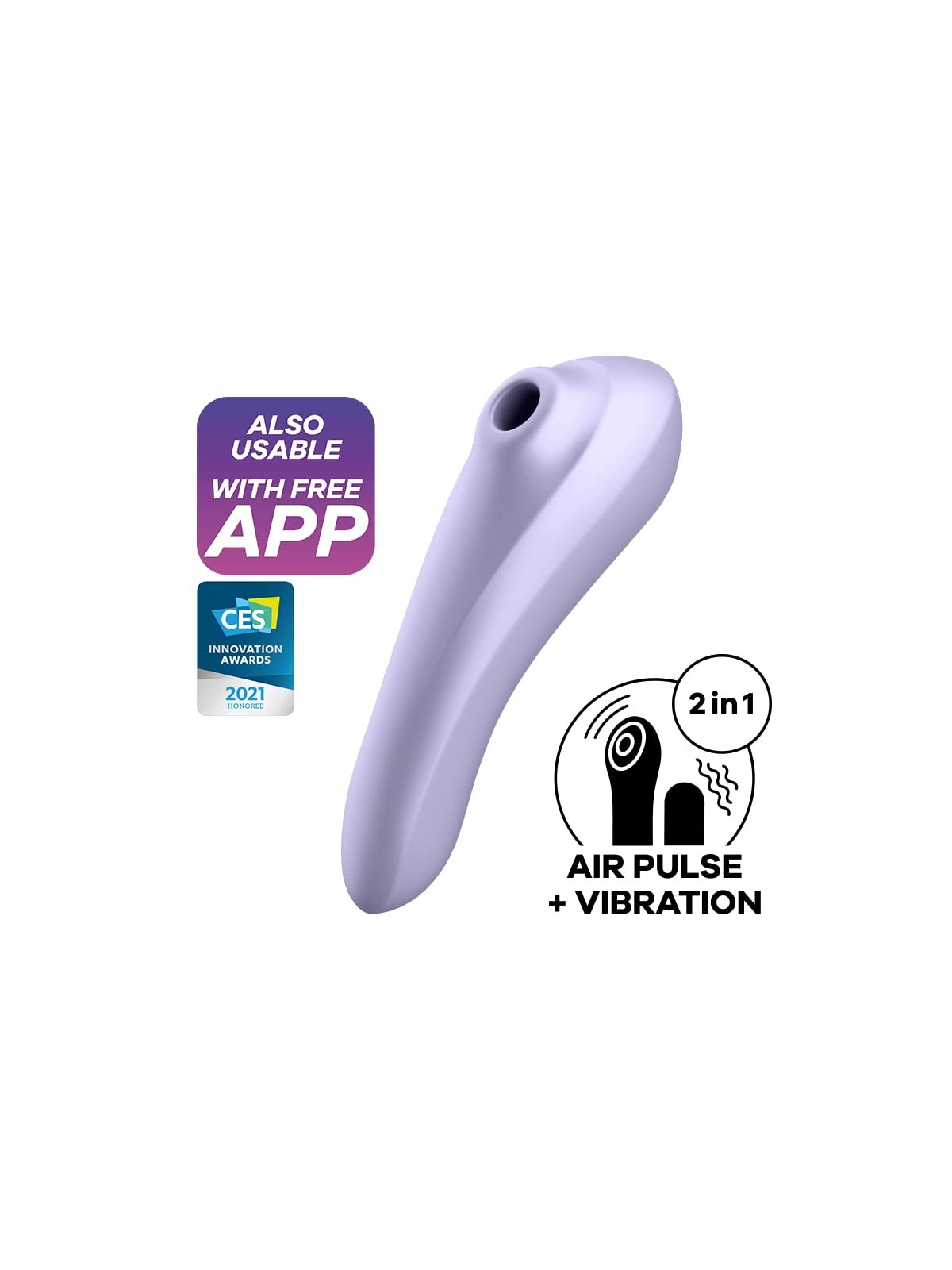 Dual Pleasure Air Pulse Vibrator with Bluetooth
