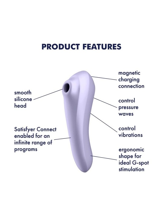 Dual Pleasure Air Pulse Vibrator with Bluetooth
